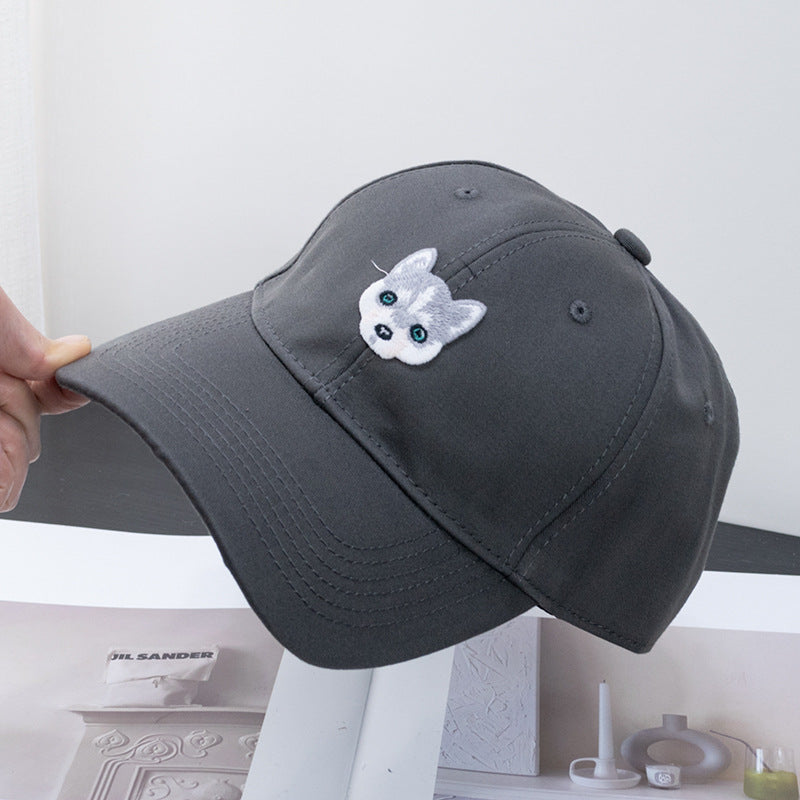 Wholesale Cute Puppy Patch Embroidered Visor Curved Brim Baseball Cap